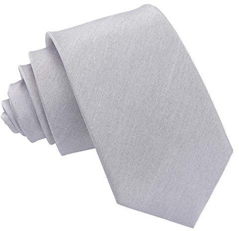 DQT - Cravatta da uomo in stile moderno Shantung per matrimonio Argento 90
