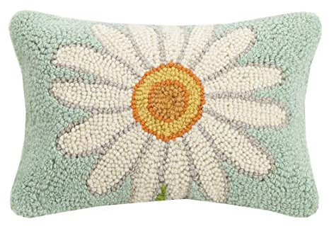 Peking Handicraft 30KSL730C12OB Daisy Hook Pillow, 12-inch Long, Wool and Cotton
