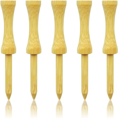 Zivisk Wooden Golf Tees 2-3/4 100 Count 70mm Natural Step Down Tees Golf