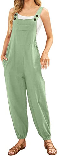 Jumpsuit Damen Sommer,Damen Jumpsuit Sommer,Flieder Jumpsuit,Leichte Arbeitshose,Grüner Overall,Jumpsuit Damen Sommer Sportlich,Abend Overall