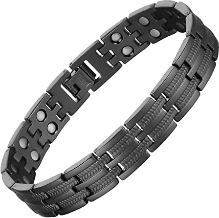 BioMag Copper Bracelet for Men Magnetic Bracelet, Copper Wristband with Ultra Strength Magnets, 8.6inches Adjustable with Tools (Gun metal)
