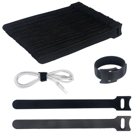 SUTOUG 60 Lot de attache cable réutilisables, serre cable, scratch cable pour câbles de charge de bureau, maison et bureau, 150 * 12mm