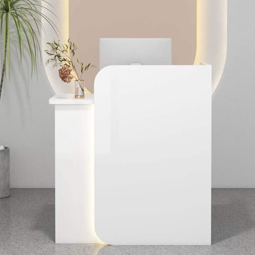 Leaceuv Rezeption,Tresen Bar Theke,Empfangstresen,Rezeptionstheke,Counter Computerschrank,Empfangstheke,Hausbar Theke,Nagelstudio Tisch,Tresen Bartheke,Verkaufstheke,Thekentisch,Büromöbel MDF(Wit)