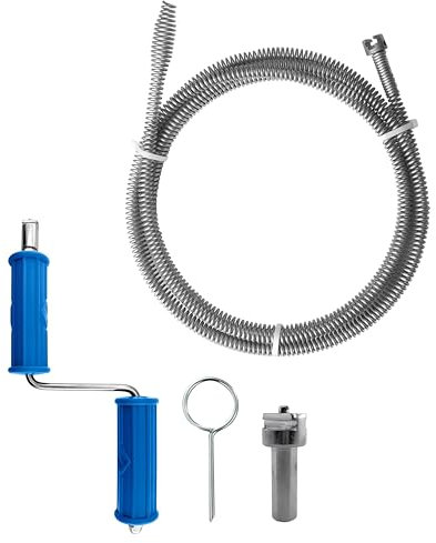 GYHMTOO Rohrreinigungsspirale 3m,ø 10mm Spirale Abfluss Rohrreinigung ，Rohrspirale mit Elektrisch und Manuellen Adaptern für Toiletten Abflussreiniger Rohrreinigungswelle Spirale (BZ ø10mm, 3m)