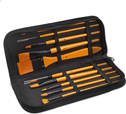 Künstlerpinsel Set mit 10 Stück, Premium-Haarpinsel für Öl-, Aquarell- und Gouache-Malerei, für Kinder und Erwachsene, Anfänger und Künstler