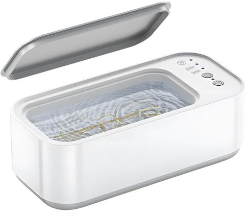 Máquina limpiadora ultrasónica portátil, limpiador de joyas sónico de alta capacidad con 3 modos de limpieza y temporizador para gafas, relojes, anillos y joyas de plata, limpieza efectiva de bajo