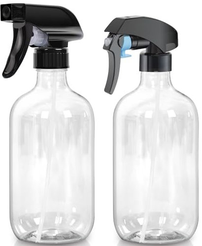 Calvalor Reinigung Wasser Sprühflasche Pflanzen Garten, Wasserspritze Zerstäuber Sprühflasche Haare 2Stk 500ml spritzflasche, Wasserspray Pflanzensprüher Wassersprühflasche (Transparent)