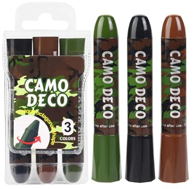 Pintura Facial de Camuflaje, Kit de 3 Piezas de Pintura Facial de Camuflaje, Face Cream Blush, Ideal para Actividades al aire Libre y para Aplicar Maquillaje Face, Unisex