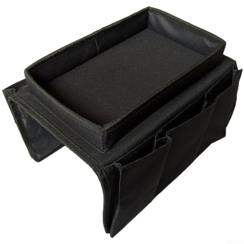 Bolsa organizadora de bolsillo lateral para reposabrazos de sofá, bolsa de almacenamiento plegable de tela Oxford con múltiples compartimentos para controles remotos, revistas, aperitivos y objetos