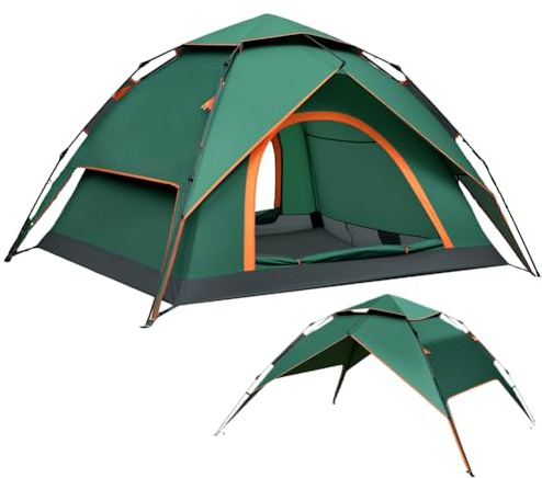 Tente de camping pop-up pour 2 à 3 personnes, montage rapide 40 s, 2/3 personnes, étanche, 3500 mm et coupe-vent, double paroi avec protection contre la pluie, tente à lancer pour camping, trekking et