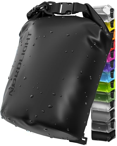 Nordlight Dry Bag and Waterproof Bag - (20L, Black) Waterproof Packing Bag with Roll Top Closure and Shoulder Strap | Swimming, Beach, Canoeing, Stand Up Paddling, Diving