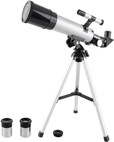 LAURAG astronomiskt teleskop,Astronomiskt teleskop för barn och nybörjare Teleskop med 90X förstoring med 2 ögonsökare och stativ