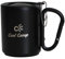 Pesoncarl Camping Mug, 220ml Dual Layer Camping Cup with Carabiner Handle, Non-Slip Heat Insulated Camp Mug with Leakproof Lid, Portable Mug for Outdoor