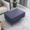 Ottomane Fußhocker aus blauem Leder mit Schuhaufbewahrung – quadratischer Sitzsack für Wohnzimmer und Schlafzimmer – Bettbank/Couchtisch (90 x 60 x 42 cm)