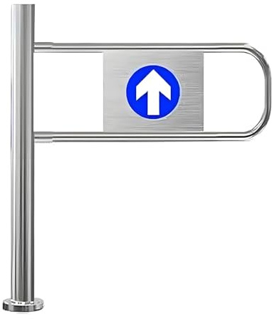 Cancello d'ingresso a battente, cancello di sicurezza per ingresso supermercato, cancello pedonale a battente in metallo, design a rimbalzo automatico a 1 via, porta a senso unico Left-2.3*3.18ft