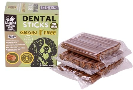 Quibropets Sticks Dentales Naturales para Perros – Pack de 28 | Sin Cereales, Apto para Perros Sensibles