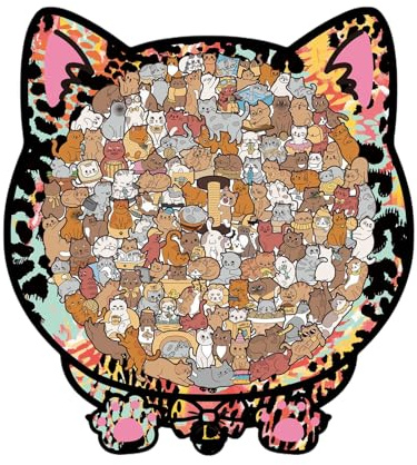 Puzzles D'animaux - Jouet Encadré D'animaux De 135 Pièces, Puzzle En Bois | Décor De Table Pour Garçons Et Filles, Jeunes Personnes Âgées, Activité D'apprentissage, Gif Créatif, Amoureux Des Chats, Dé