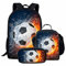 KUIFORTI Rucksack-Set, 3-in-1, Schultasche, Lunch-Tasche, Federmäppchen, Geschenk für Teenager, Jungen, Mädchen, fußball, Einheitsgröße