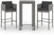 vidaXL Gartenbar Set 3-TLG. mit Kissen Theke Bar Tresen Gartentheke Bartisch Stehtisch Barhocker Barstuhl Gartenmöbel Poly Rattan Grau
