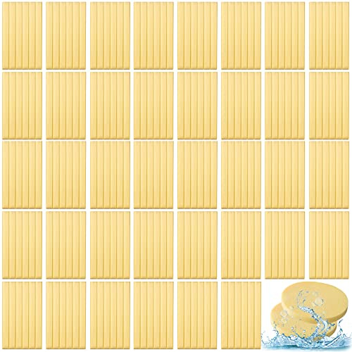 Foaincore 600 Pieces Compressed Facial Sponge Round Facial Sponge for Estheticians Face Sponges for Cleansing Makeup Removal Wash Pads Disposable Sponges for Women Spa Exfoliating(Yellow)