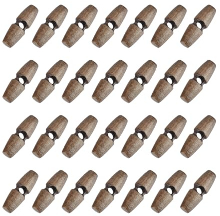 UNICRAFTALE 50pièces Boutons en Bois 30mm Boutons en Corne de Manteau en Bois Bouton à Bascule en à 1 trous Bouton de Manteau Vintage en pour Coudre des Accessoires de Vêtements Ornement