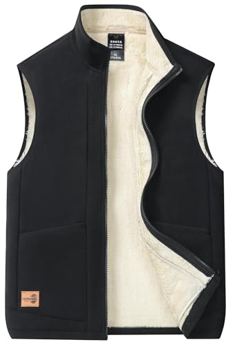 AIEOE Gilet in pile da uomo, termico, antivento, scaldacorpo, fodera in pile, gilet in cashmere, gilet leggeri, giacca invernale senza maniche