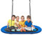 COSTWAY 60 inch Kids Nest Swing, Giant Platform Swing with Adjustable Hanging Ropes, 150kg Capacity Tree Swing Seat for Park Backyard Playground (Blue)