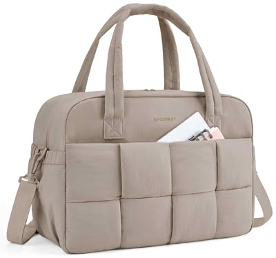 BAGSMART Travel Bag for Overnight Weekend, 24L Gym Sports Bag with Wet Pocket, Cabin Bag for Easyjet Underseat, Puffy Carry On Hand Luggage for Women, with Laptop Compartment