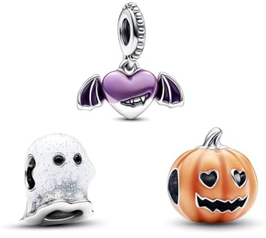 TCZNAF Halloween Kürbis Set Charms Halloween Anhänger Compatible with Pandora für Armband Bead Charm für Damen
