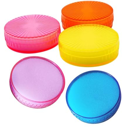 OFFSCH Spugna Umidificante per Dita Assorbimento D'acqua Facile 5 Pezzi Colore Casuale Cilindrica in Spugna e Plastica e Uso per Gestione Contanti per Contare Soldi in Ufficio