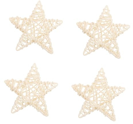 VICASKY 4 Pièces Jouets Rotin Étoile Pentagramme pour Petits Animaux à Mâcher et Ludique Favorise Nettoyage des Dents Éducatif pour Chiens Hamsters et