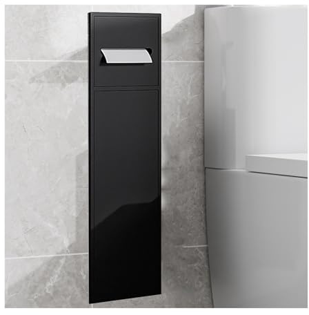 ZGHQHCDRH Stainless Steel Embedded Alcove Shower Niche - Multifunctional Bathroom Organizer for Toiletries, 86x30x14CM(Black)