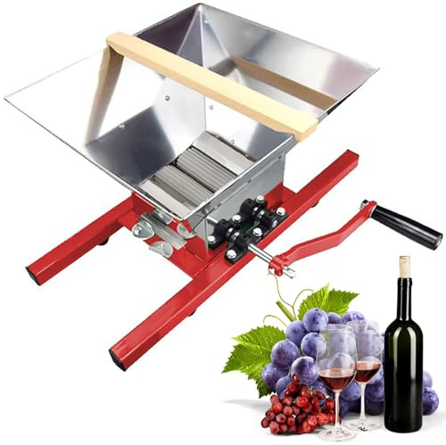 Pulper Portátil para Raspar Frutas, Trituradora de Frutas y Manzanas, Molinillo Exprimidor Manual de 7 litros con Mango, Acero Inoxidable, para Prensado de Vino y Sidra Grape Crusher