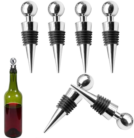 6PCS Wine Bottle Stoppers, Bottle Saver Sealer Wine Corks, Round
