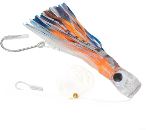 Gdfnmogo Leurre de pêche au thon, 22 cm, poids 65 g/100 g, hameçons en acier inoxydable, pour pêche à la traîne, bateau et pêche sur roche (22 cm, 100 g 6)