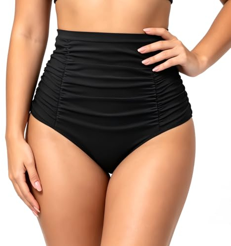 Braga Bikini Mujer De Cintura Alta, Braguita Tiro Alto, Parte Inferior Bikini, Pantalón De Baño Vientre Plano, Bañadores Reductores Mujer, Bragas De Bikini Altas, Bikini Fruncido Vientre Plano