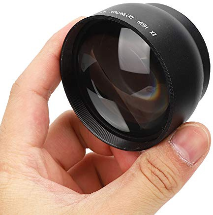 Omquot Aumento Aggiuntivo di Ingrandimento 2x in Lega di Alluminio da 52 Mm per Tutte le Lenti della Fotocamera di Diametro da 52 Mm
