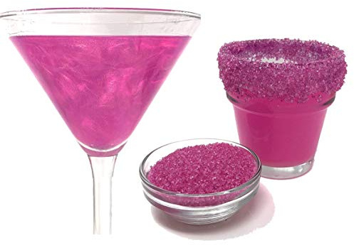 Snowy River Pink Cocktail Glitter & Cocktail Sugar Decorating Pack - Kosher Pink Cocktail Decorating Sugar, Beverage Glitter, Party Decorating Cocktail Garnish (Pink, 5gr Glitter & 2oz Sugar Pack)