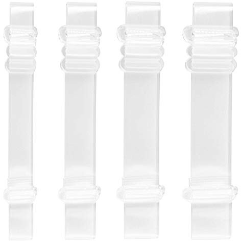LEZQHB 4 Pair Invisible Clear Bra Strap, Non-Slip Adjustable Bra Strap Soft Transparent Shoulder Strap with 4 kind of wide Size
