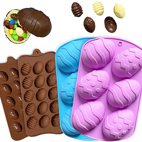 Mauts Easter Eggs Moulds Large Chocolate Molds, Used to Make, Easter Rabbit Chocolate Candies Moulds, Egg Cakes molds and Jelly Pudding.