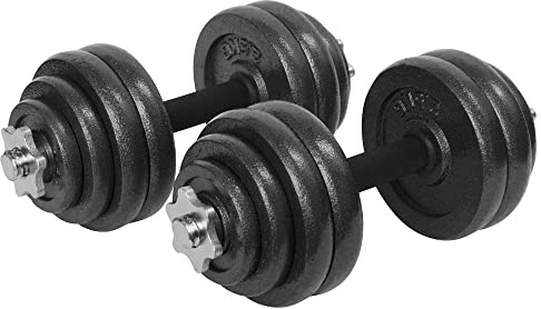 Vivol Justerbar hantel set 30 kg – 2 x 15 kg – flexibel hantel par i resväska