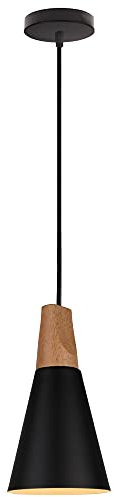 Hongho Lámpara Colgante de Metal Lámpara de Techo Vintage Colgante de Luz E27 Base de la Bombilla para Cocina Restaurante Salón Negro Gris (Techo pequeño, Negro)