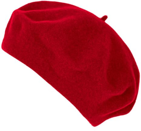 Van Der Rich ® - Französische Klassische Baskenmütze Barett - Damen (Rot, One Size)