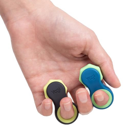 Yogi Fidget-Spielzeug, Fidget-Spinner für Erwachsene, Linderung von Angstzuständen, perfekt für ADHD, ADD und Autismus, leises Fidget-Spielzeug für Erwachsene und Kinder, fünf Ringgrößen – 2er-Pack