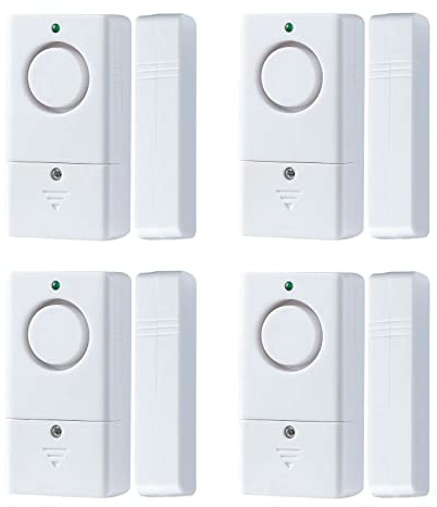 Door Alarm Sensor, Alarm for Doors When Opening, 120DB Window Door Alarm, Door Alarms for Kids Safety, 4 Pack Pool Alarms for Doors Entry Sensor Burglar Alert for Home Security Kids