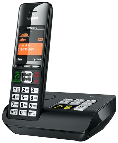 Gigaset Comfort 552A - Cordless DECT Phone - Answering Machine - Made in Germany - Elegant Design - Hands-Free Mode - Comfort Call Protection - Big Phone Book, Titanium-Black