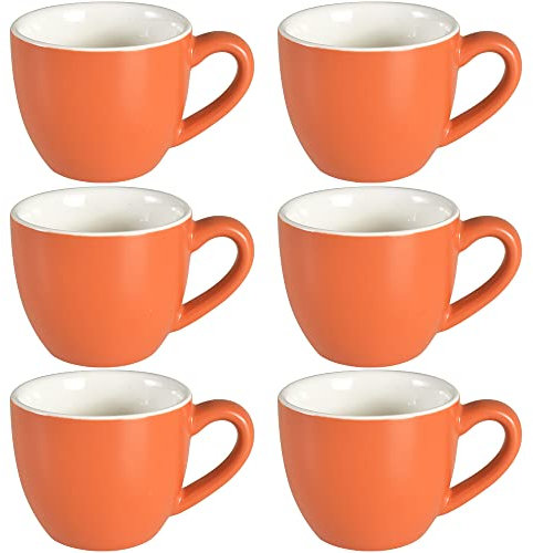 homEdge Mini Procelain - Taza de café de 90 ml, diminutas tazas de café Demitasse para espresso, té, naranja