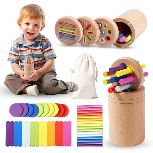 Yaani Varillas de clasificación Montessori A partir de 1 año, juguete para bebé de 6 meses, juguete Montessori