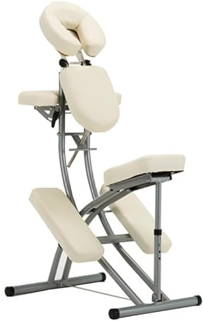 PLUS SANTE - Chaise de Massage Pliante en Alluminium LUNA - Confort, Polyvalence et Élégance pour les Professionnels de Santé - Supporte jusqu'à 150kg - Sac de Transport Inclus (Ivoire)