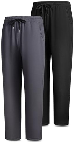 BULLIANT Joggings Hombre 2 Piezas,Pantalones Deportivos Largos Freizeithose Trainingshose(Negro/Gris Oscuro,XL)